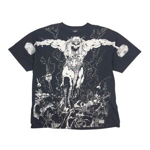 Y2K WWE Triple H King of Kings Men's 2XL Black Wrestling Graphic Tee 2008 AOP